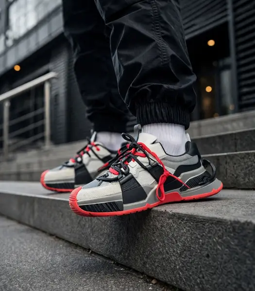 ADIDASI BARBATI FASHION BLACK&RED ABDG3 (MĂRIME: 44)