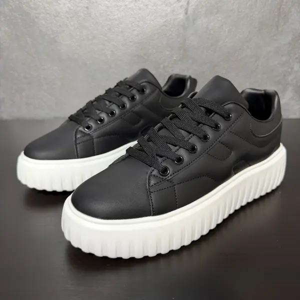 ADIDASI SNEAKERS BARBATI BLACK-WHITE PLATFORM STREETWEAR (MĂRIME: 40)