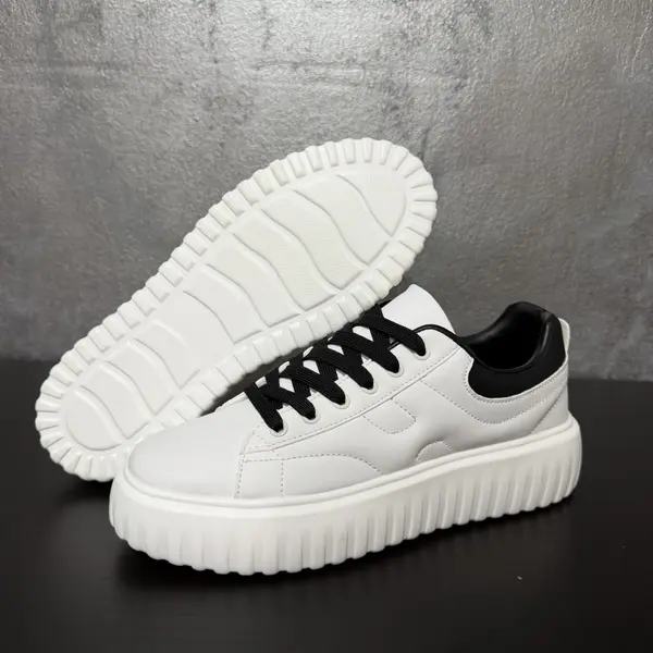 ADIDASI SNEAKERS BARBATI WHITE-BLACK PLATFORM STREETWEAR (MĂRIME: 40)