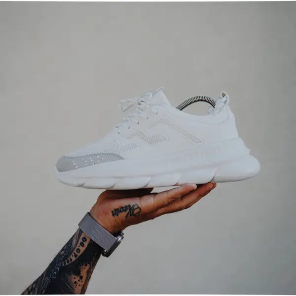 ADIDASI SNEAKERS CHAIN REACTION WHITE-GREY ABCR2(055-2) (MĂRIME: 40)