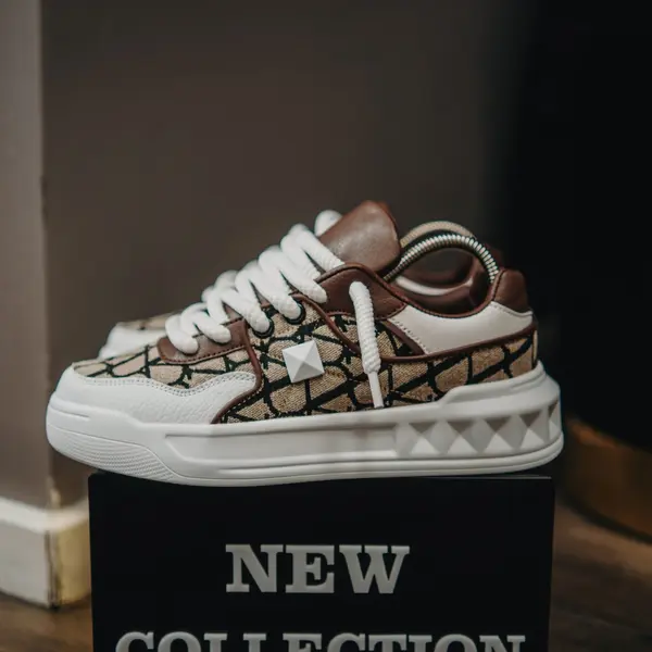 ADIDASI SNEAKERS GARAVANI WHITE-BROWN ABVG8(086-8) (MĂRIME: 41)