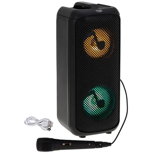 ADLER Boxa portabila Karaoke, Adler AD 1903, Bluetooth, Miocrofon, LED RGB, 2x5W, 1500mAh, Negru