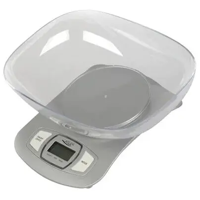 ADLER Cantar electronic Adler, 1.5 l, maxim 5 kg, recipient plastic, Alb/Argintiu