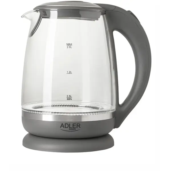 ADLER Fierbator De Sticla Adler, 2.0L, 2200W, Design Modern, AD 1286, Gri