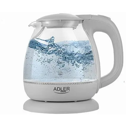 ADLER Fierbator Electric Adler AD 1283G, 1 L, 1100 W, din sticla, Gri