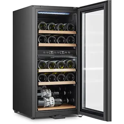 ADLER Racitor de vinuri Adler AD 8080, 60L, G, Rafturi pentru 24 de sticle, Negru