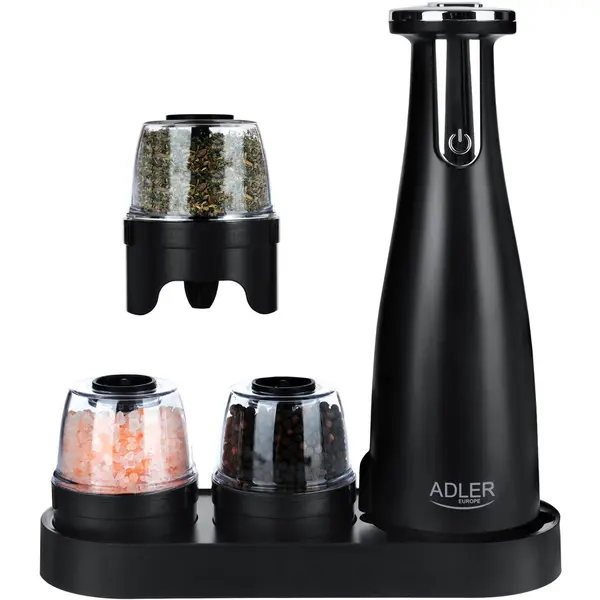 ADLER Rasnita electrica de condimente cu 3 recipiente Adler AD 4449b, Negru Mat