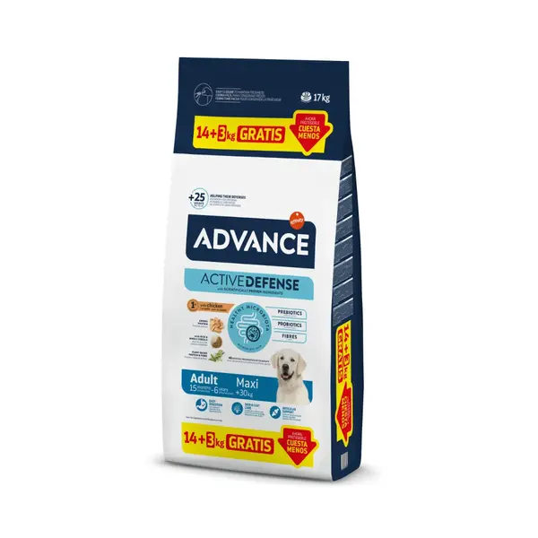 ADVANCE Adult Maxi, L-XL, Pui, hrană uscată câini, 14kg ADVANCE Adult Maxi, L-XL, Pui, hrană uscată câini, GRATUIT, 14kg + 3kg