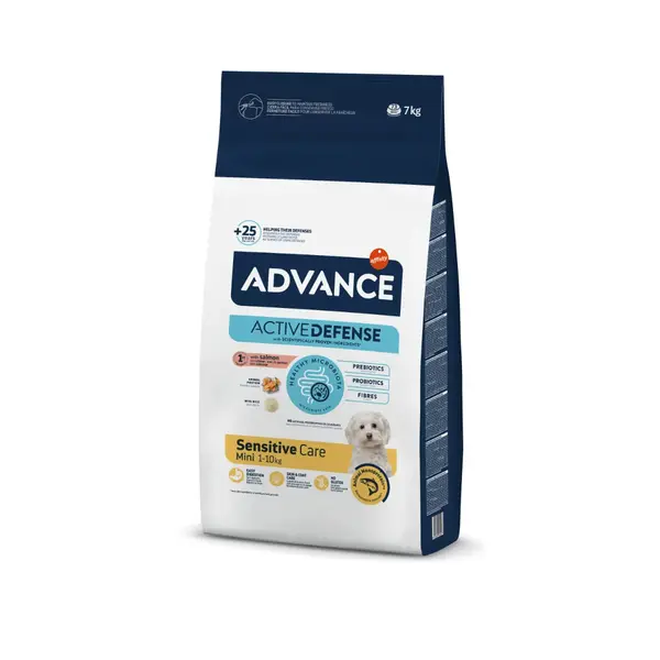 ADVANCE Sensitive Care Mini, XS-S, Somon, hrană uscată câini, sistem digestiv, 7kg
