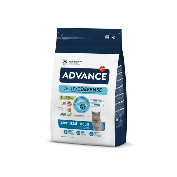 ADVANCE Sterilised, Curcan, hrană uscată pisici sterilizate, 3kg
