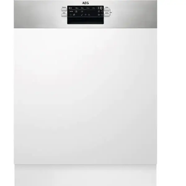 AEG Masina de spalat vase semi-incorporabila AEG FEE53610ZM, AirDry, 13 seturi, 8 programe, 60 cm, Clasa D, inox