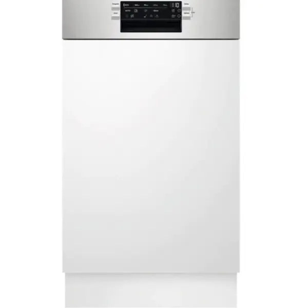 AEG Masina de spalat vase semi-incorporabila AEG FEE73517PM, 10 seturi, 9 programe, Clasa D, MaxiFlex, SatelliteClean, QuickLift, AirDry, 45 cm