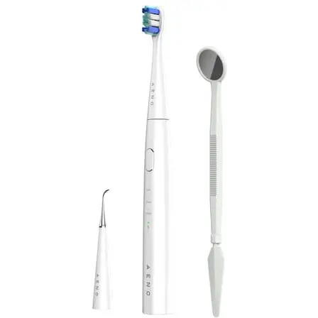 AENO Periuta de dinti sonica electrica Aeno ADB0008, 30000 rpm, 3 moduri de curatare, IPX7, 3 capete de perie + instrument metalic de curatare + oglinda incluse, alb