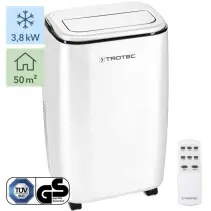 Aer conditionat portabil Trotec PAC 3800 S, Capacitate 13000 BTU/h, Debit 450 mc/ora, Display Timer, Pentru 50 m2 (125 m3)