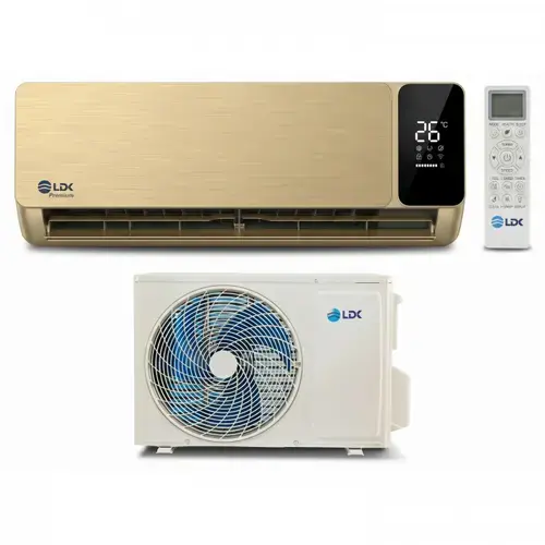 Aer conditionat tip pompa de caldura LDK PREMIUM 18.100 BTU GOLD, Putere 5.3 kW, Clasa A++, Inverter, Autocuratare, Sleep, Eco, Timer, Wi-Fi, Turbo, Afisaj LED (Auriu)