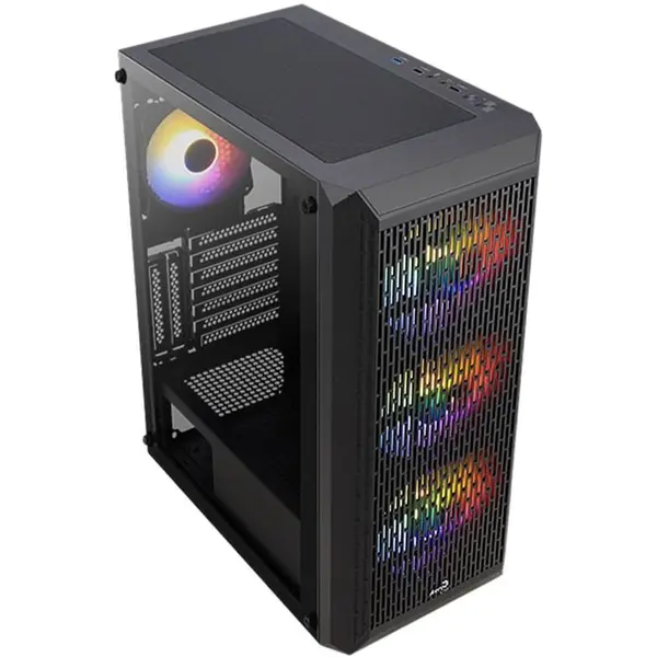 AEROCOOL Carcasa Aerocool Beam V2 RGB, fara sursa, ATX, Neagra
