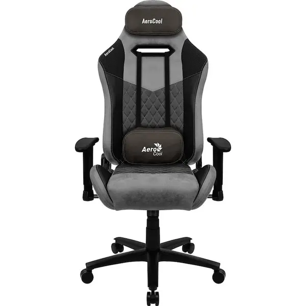 AEROCOOL Scaun gaming Aerocool AC-280 DUKE, greutate maxima 150 kg, Piele artificiala, Negru/Gri