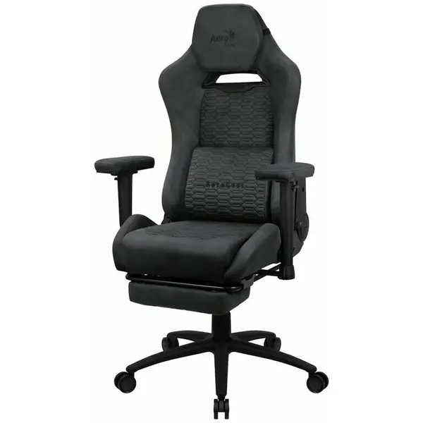 AEROCOOL Scaun Gaming Aerocool ROYALSLATEGR Premium Ergonomic cu Suporturi pentru picioare cu tehnologie Aerosuede Grey