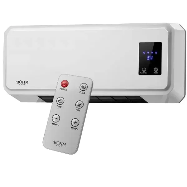 Aeroterma de perete cu telecomanda BA HM, 2 trepte putere 1000 2000W, timer, suprafata incalzire 20-25 m ²