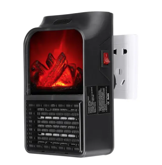 Aeroterma Flame Heater portabila tip SEMINEU cu telecomanda si efect de flacara