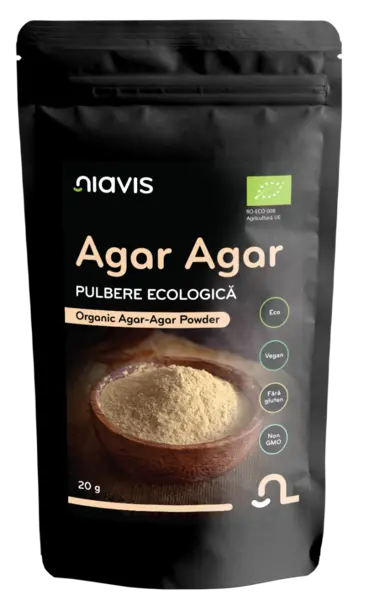 Agar-agar pulbere ecologica, 20g, Niavis