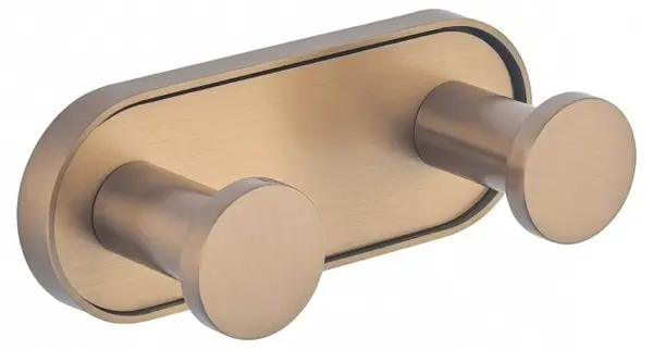 Agățătoare de perete dublă Inter Ceramic - Lusso, 4.15 х 4 х 10.4 cm, Rose Gold