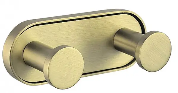 Agățătoare de perete dublă Inter Ceramic - Lusso, 4.15 х 4 х 10.4 cm, Gold