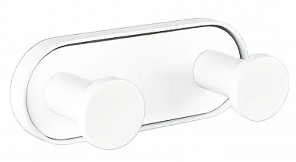 Agățătoare de perete dublă Inter Ceramic - Lusso, 4.15 х 4 х 10.4 cm, alb mat