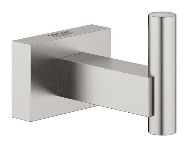 Agatatoare prosop Grohe, Essentials Cube Robe Hook, fixare ascunsa, supersteel, crom mat