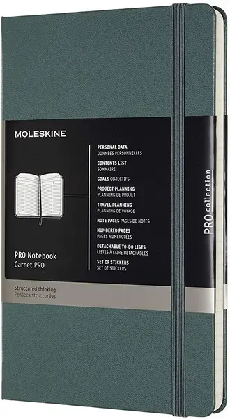 Agenda cu coperti tari Moleskine Pro Collection - Verde