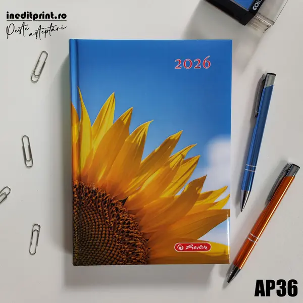 Agenda datata motive 2026 AP36 DATATĂ ADHN, Sun Flower