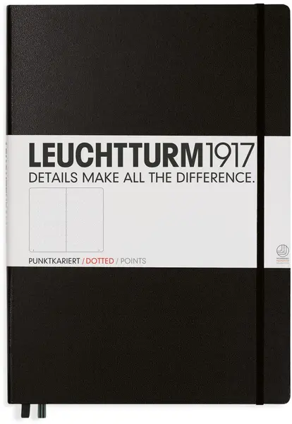 Agenda Leuchtturm1917 - A4+, pagini punctate, neagra