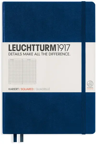 Agenda Leuchtturm1917 - A5, pagini in patratele, Navy