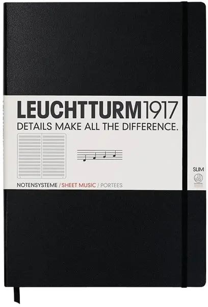 Agenda Leuchtturm1917 Master Slim - A4+, pagini de cinci randuri, Black