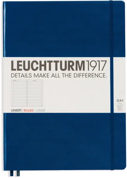 Agenda Leuchtturm1917 Master Slim - A4+, pagini liniate, Navy