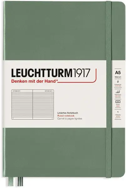 Agenda Leuchtturm1917 - Medium A5, randuri late, Olive