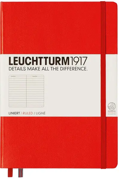Agenda Leuchtturm1917 Medium - A5, Rosu, pagini liniate