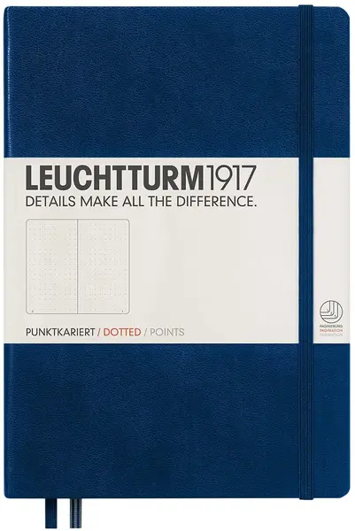 Agenda Leuchtturm1917 Notebook Medium A5 - Albastra, pagini albe