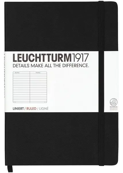 Agenda Leuchtturm1917 Notebook Medium A5 - Neagra, pagini punctate