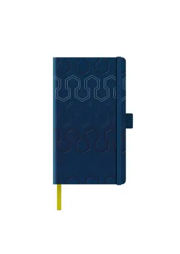Agenda nedatata A5 Castelli, coperta rigida bleumarin/argintiu, elastic bleumarin, dictando ivory