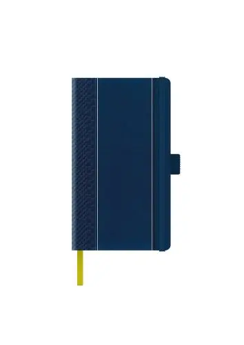 Agenda nedatata A5 Castelli, coperta rigida bleumarin/argintiu, elastic bleumarin, dictando ivory, cutie eleganta neagra