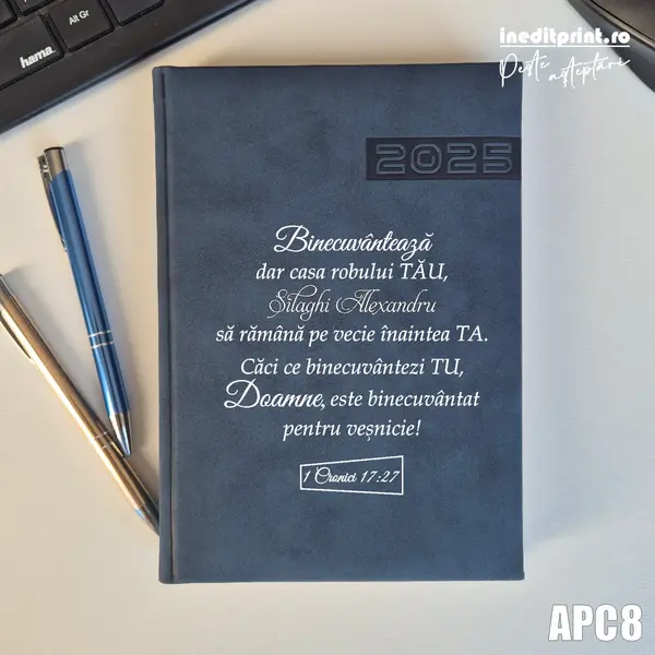 Agenda personalizata 2025 1 Cronici 17:27 APC8 DELUXE PREMIUM, ALBASTRU TEANO
