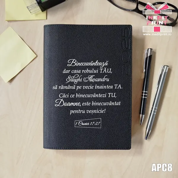 Agenda personalizata 2025 1 Cronici 17:27 APC8 DELUXE PREMIUM, NEGRU LORETO