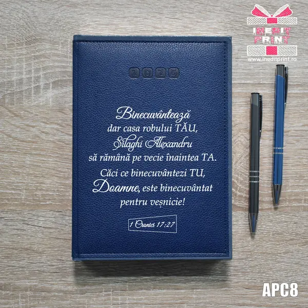 Agenda personalizata 2025 1 Cronici 17:27 APC8 DELUXE PREMIUM, ALBASTRU-ALGHERO