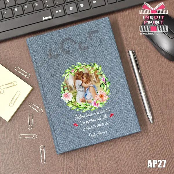 Agenda personalizata 2025 - 8 Martie AP27 DELUXE PREMIUM, ALBASTRU BARD