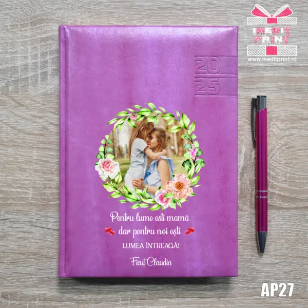 Agenda personalizata 2025 - 8 Martie AP27 PURPURIU NARNI, DELUXE PREMIUM