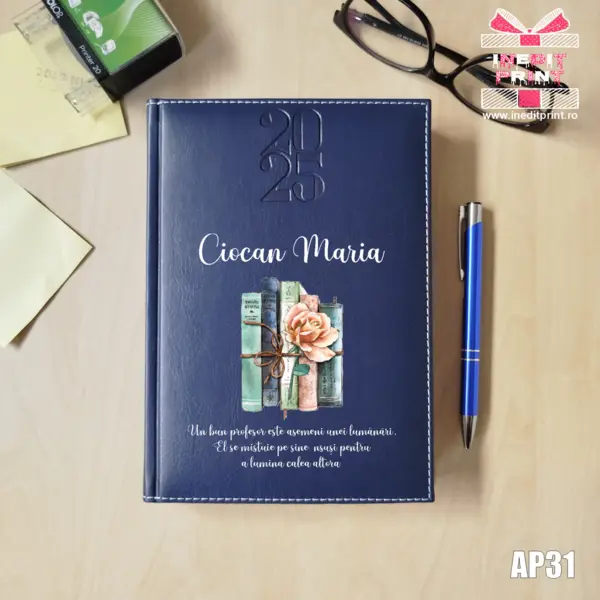Agenda personalizata 2025 Cadru didactic AP31 ALBASTRU, DELUXE H