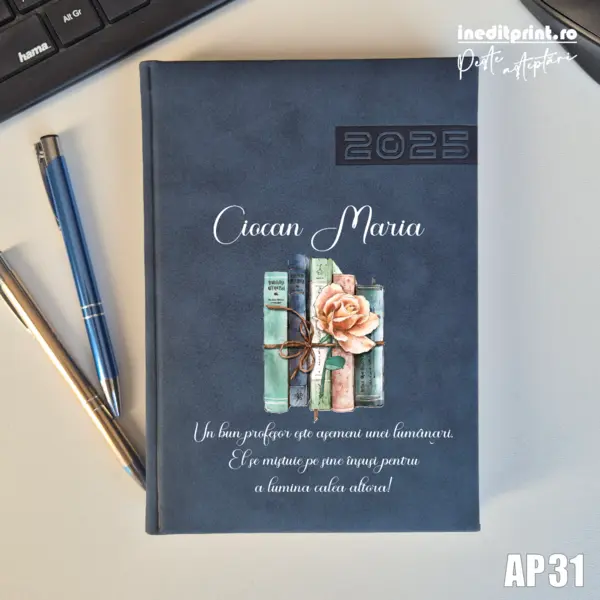 Agenda personalizata 2025 Cadru didactic AP31 ALBASTRU TEANO, DELUXE PREMIUM