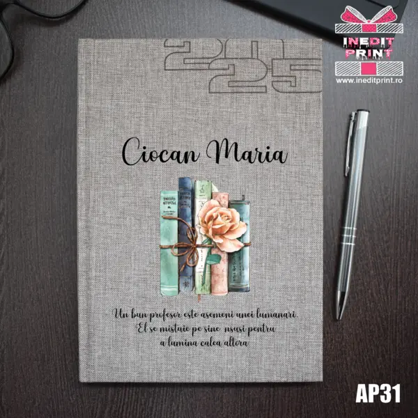 Agenda personalizata 2025 Cadru didactic AP31 BEJ FIORANO, DELUXE PREMIUM