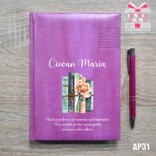 Agenda personalizata 2025 Cadru didactic AP31 PURPURIU NARNI, DELUXE PREMIUM